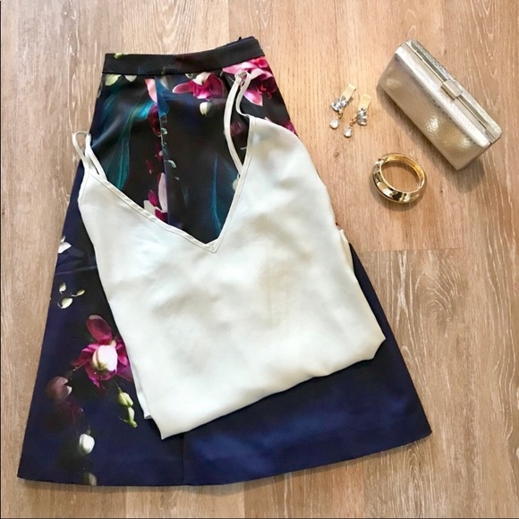 Ted Baker Floral Pleated Skirt - Picture 2 of 8